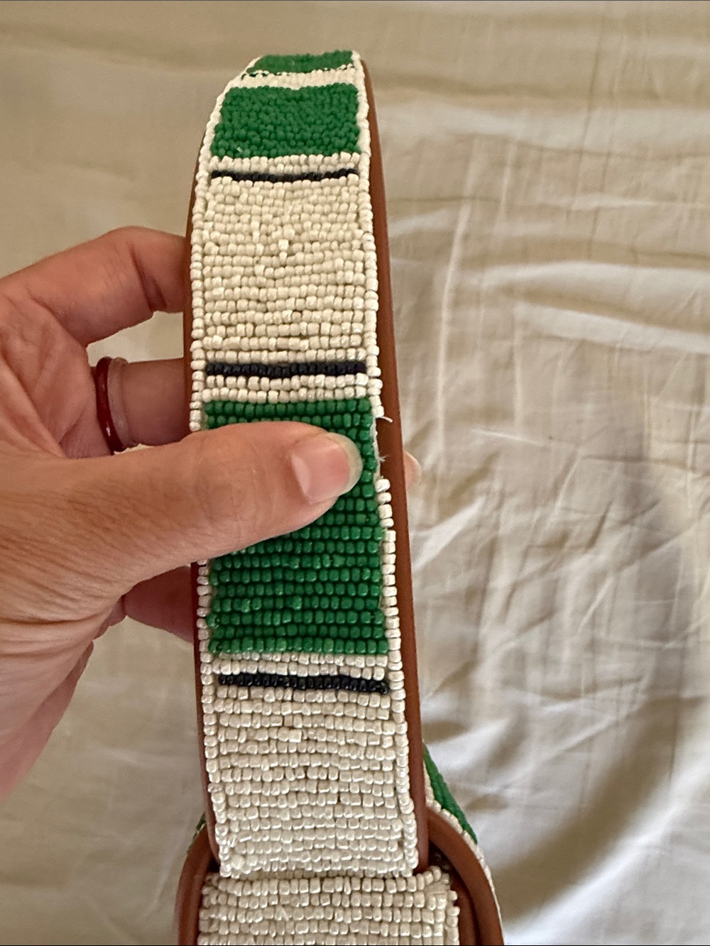 LIKE NEW STAUD Tommy Beaded Bag, Bungalow Stripe - Picture 9 of 9